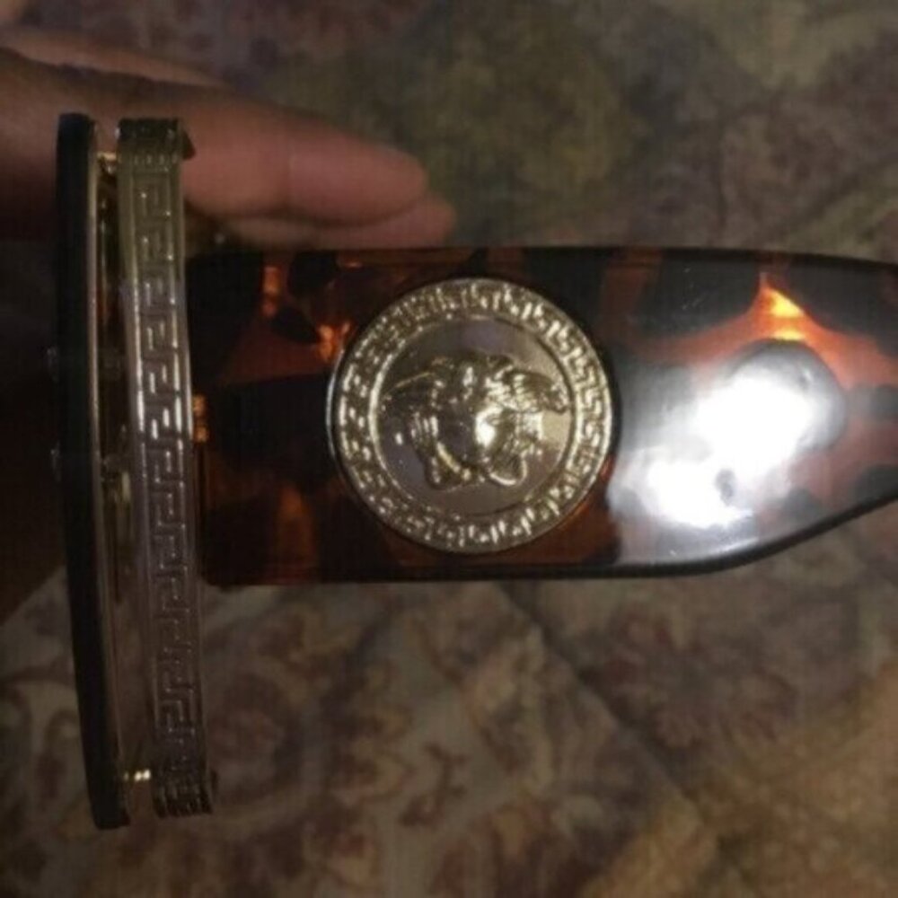 Sunglasses Luxury Retro Large Square  Brown Leopard Gold Frame - Picture 8 of 9